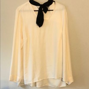 Flowy Cream and Black Blouse